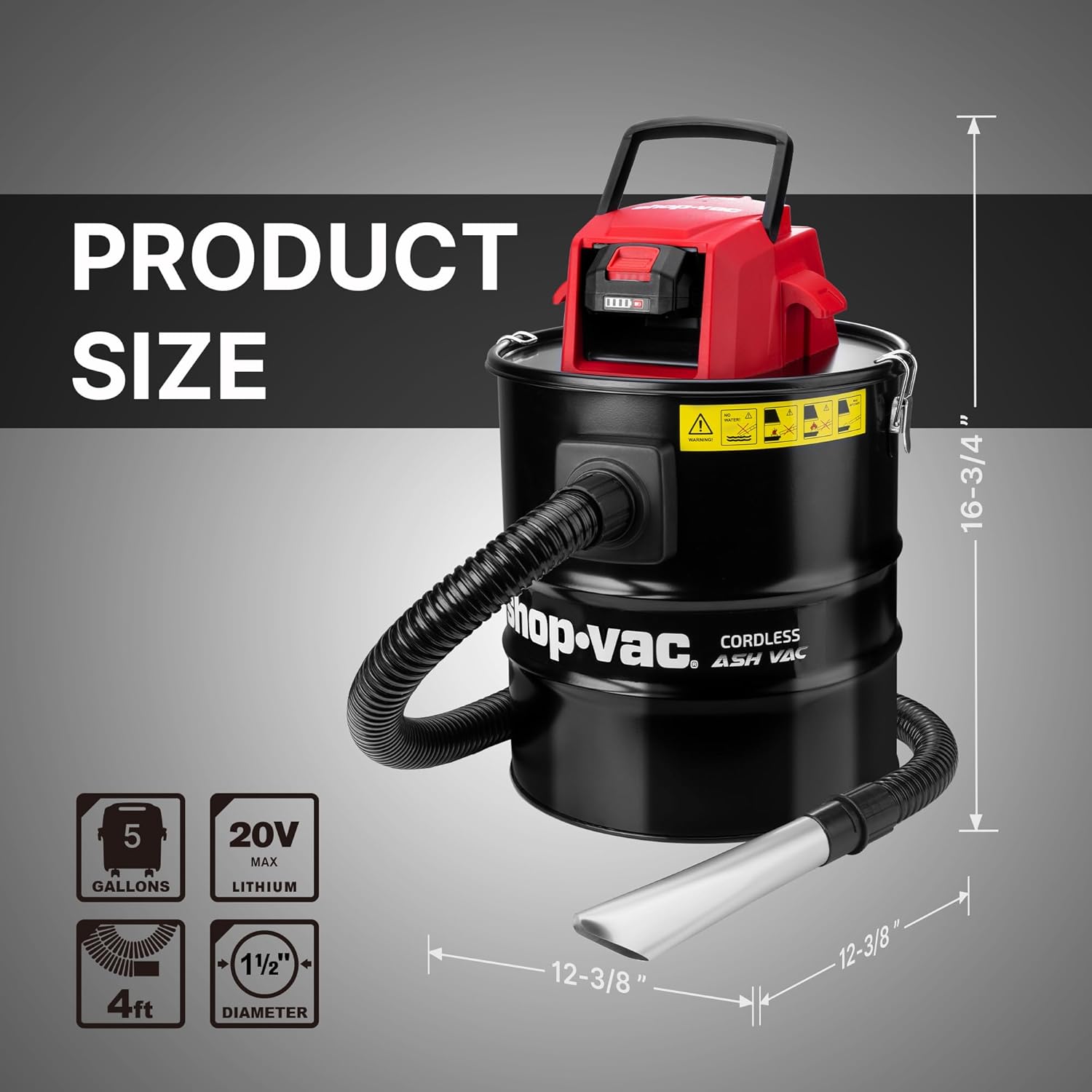 Shop-Vac 4 Gallon 2.0 Peak HP Ash Vacuum and 5 Gallon 9.0 Peak Kpa Ash Vacuum