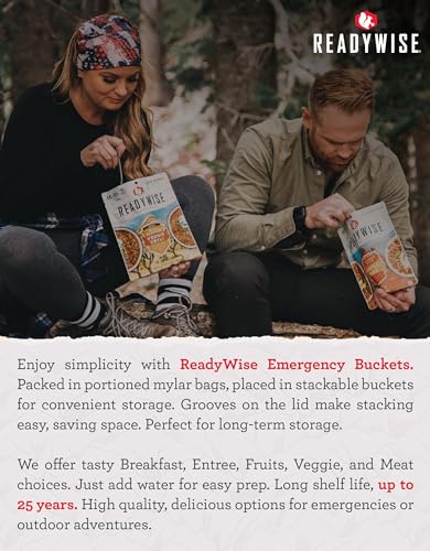 ReadyWise Emergency Food Supply - 360 Servings, 3 Buckets, Freeze Dried & Dehydrated Package of Long Term Meals, Survival Kit for Camping, Prepper Food Storage Supplies, up to 25 Year Shelf Life