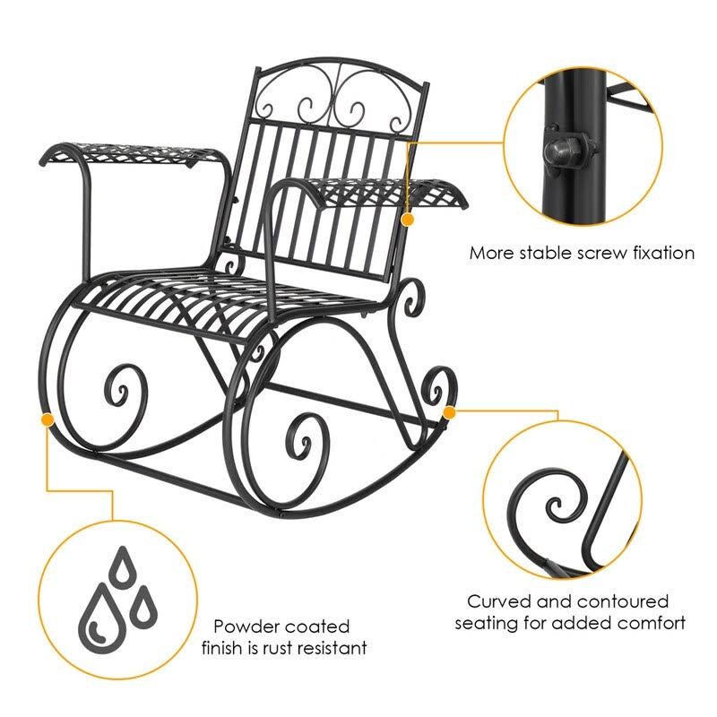 Patio Classic Iron Rocking Chair - Size E