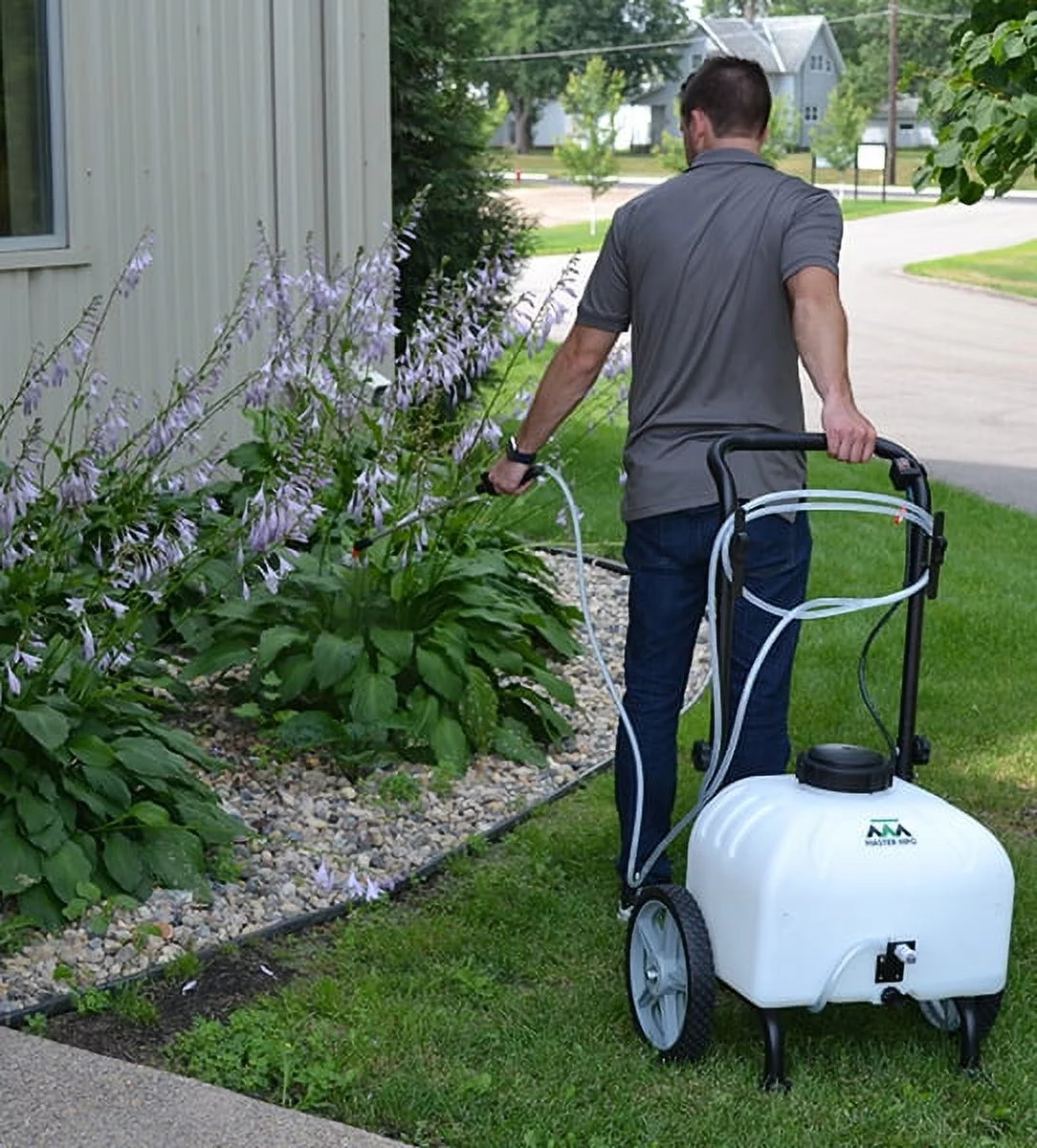 master mfg 27080 gardener rechargeable cart sprayer - 12v, 9 gal capacity - model no.  pcd-e3-009b-mm