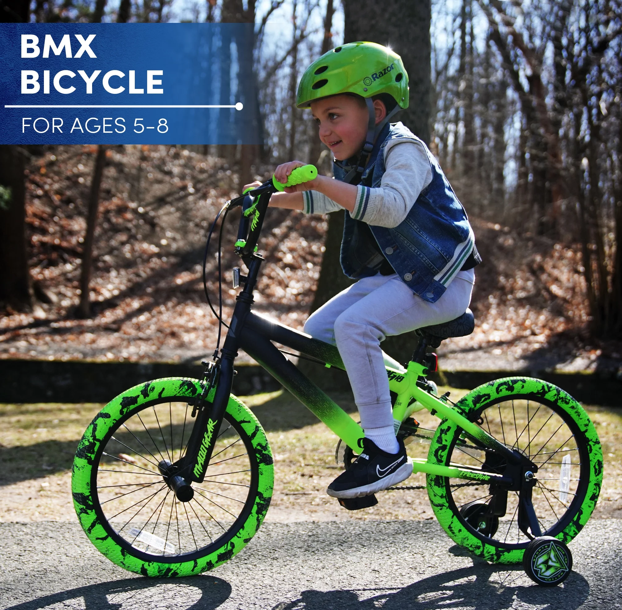 Kent Bicycles 18" Madd Gear MG18 BMX Boy's Child Bike, Black and Green