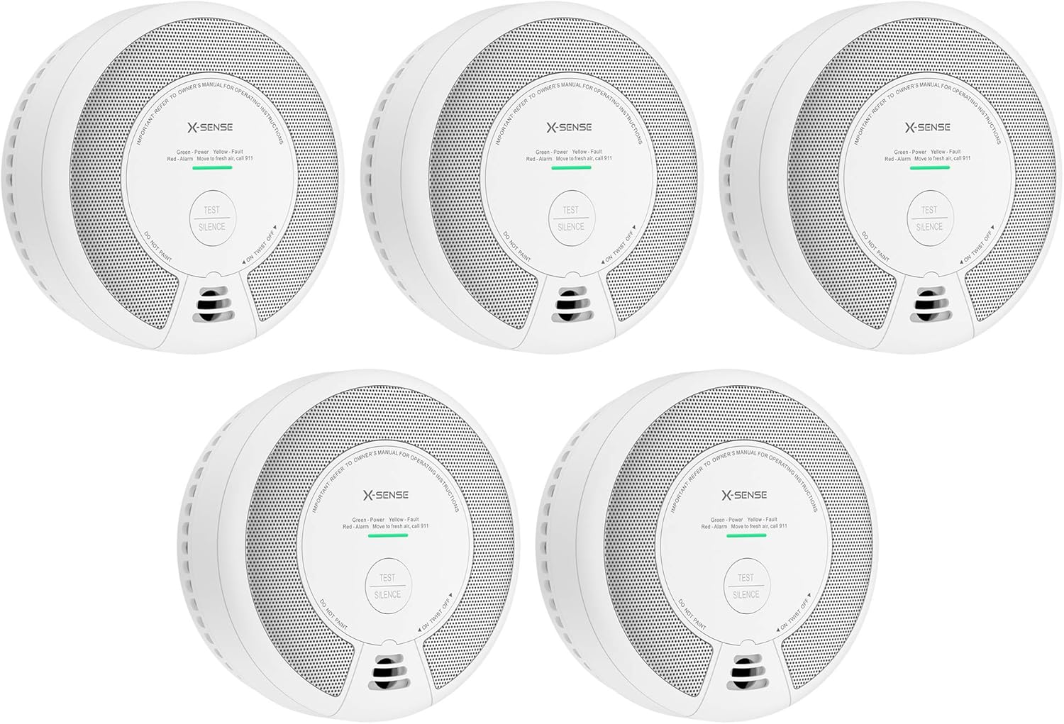 X-Sense Wireless Interconnected Combination Smoke and Carbon Monoxide Detector, 10-Year Battery Powered Fire and CO Alarm, SC06-W, Pack of 3
