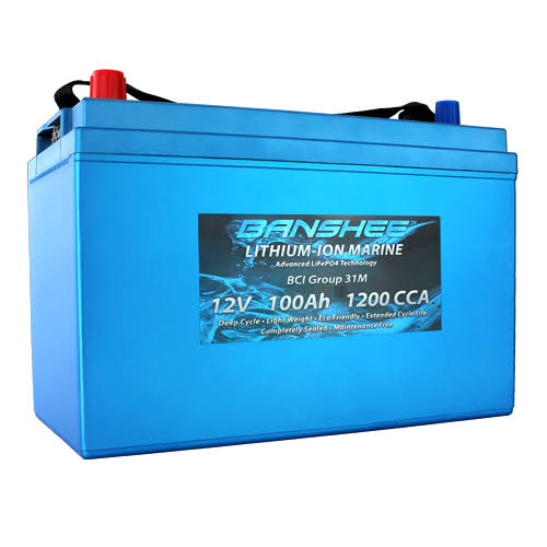 Deep Cycle Lithium Ion Marine Battery Group 31 Dual Terminal replaces Optima D31M Blue Top 1200cca