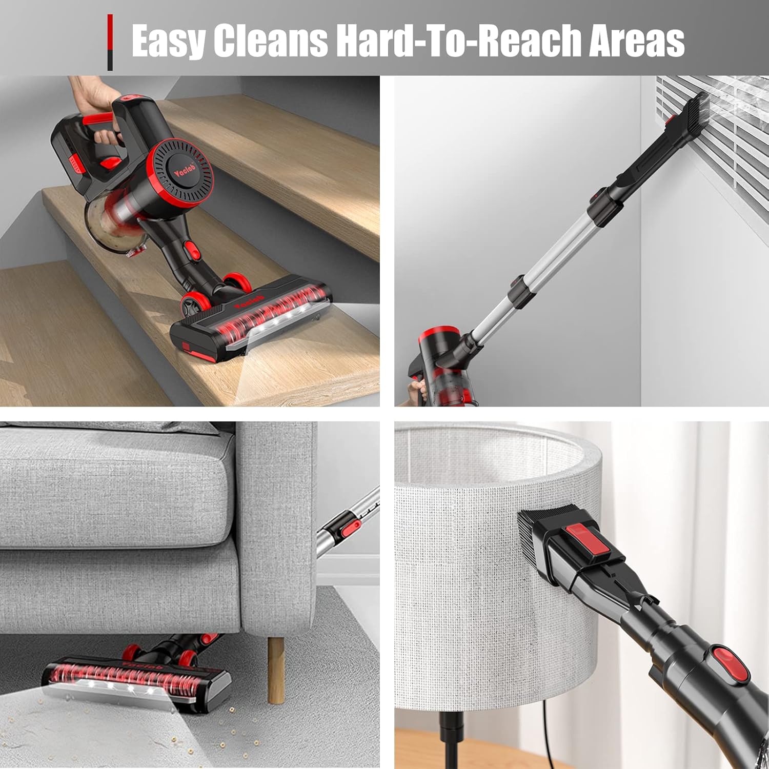 VACLAB Lightweight Cordless Vacuum Cleaner with Thickened & Durable ABS Material, BPA Free, 23000Pa Stick Vacuum, 40 Minutes, Ideal for Hard Floor & Thin Carpets Deep Cleaning