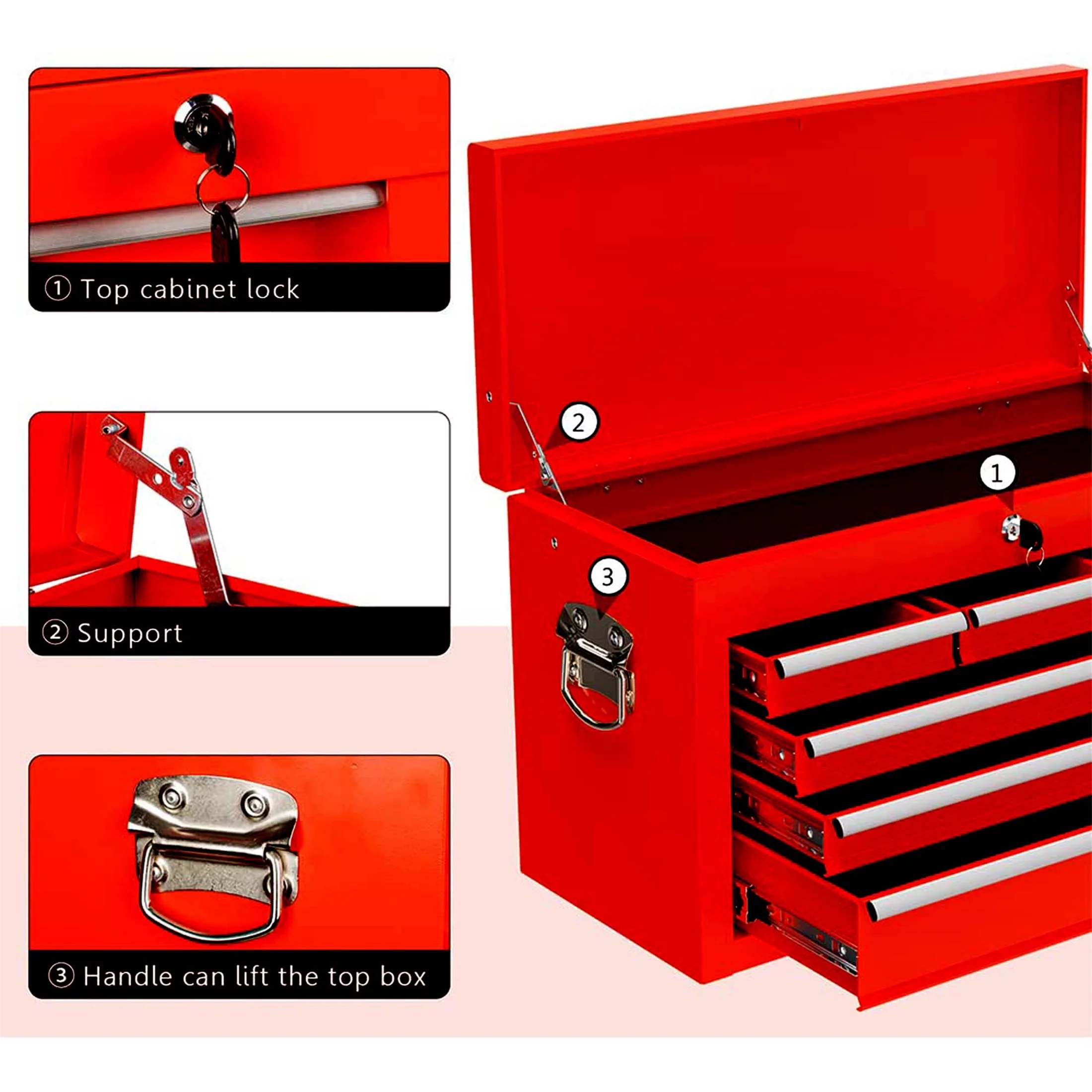 Aukfa Tool Chest, 2 in 1 Steel Rolling Tool Box & Cabinet On Wheels for Garage, 8-Drawer, Blue