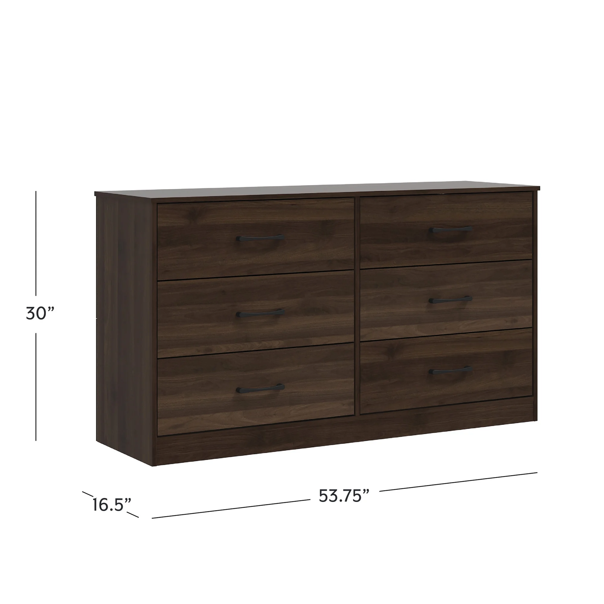 Mainstays Ardent 6 Drawer Dresser, Dark Walnut