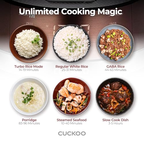 CUCKOO CRP-JHR0609F | 6-Cup (Uncooked) Induction Heating Pressure Rice Cooker | 13 Menu Options, Auto-Clean, Voice Guide, Made in Korea | Copper