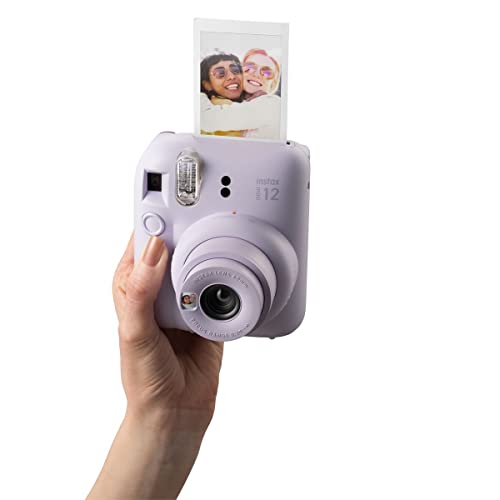 Fujifilm Instax Mini 12 Instant Film Camera Pastel Blue, Fujifilm Instax Mini Twin Pack Instant Film 20 Prints, Protective Case, Gift Bundle