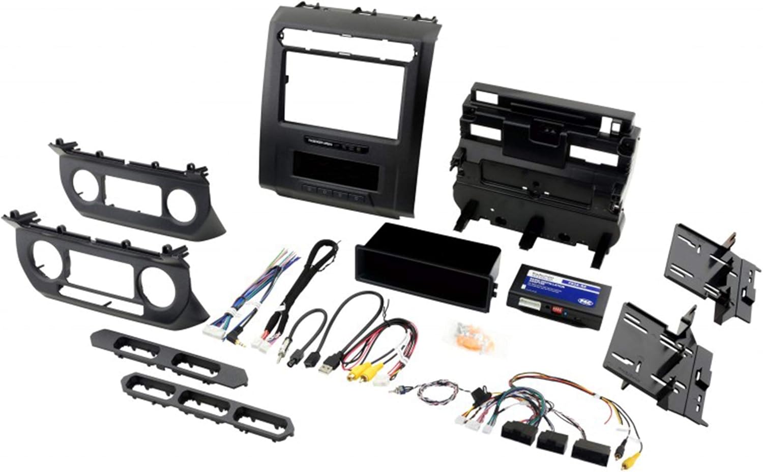 Alpine ILX-W650 Receiver with PAC RPK4-FD2101 2015 and Later Ford Truck Kit with Back up Camera and License Plate Frame