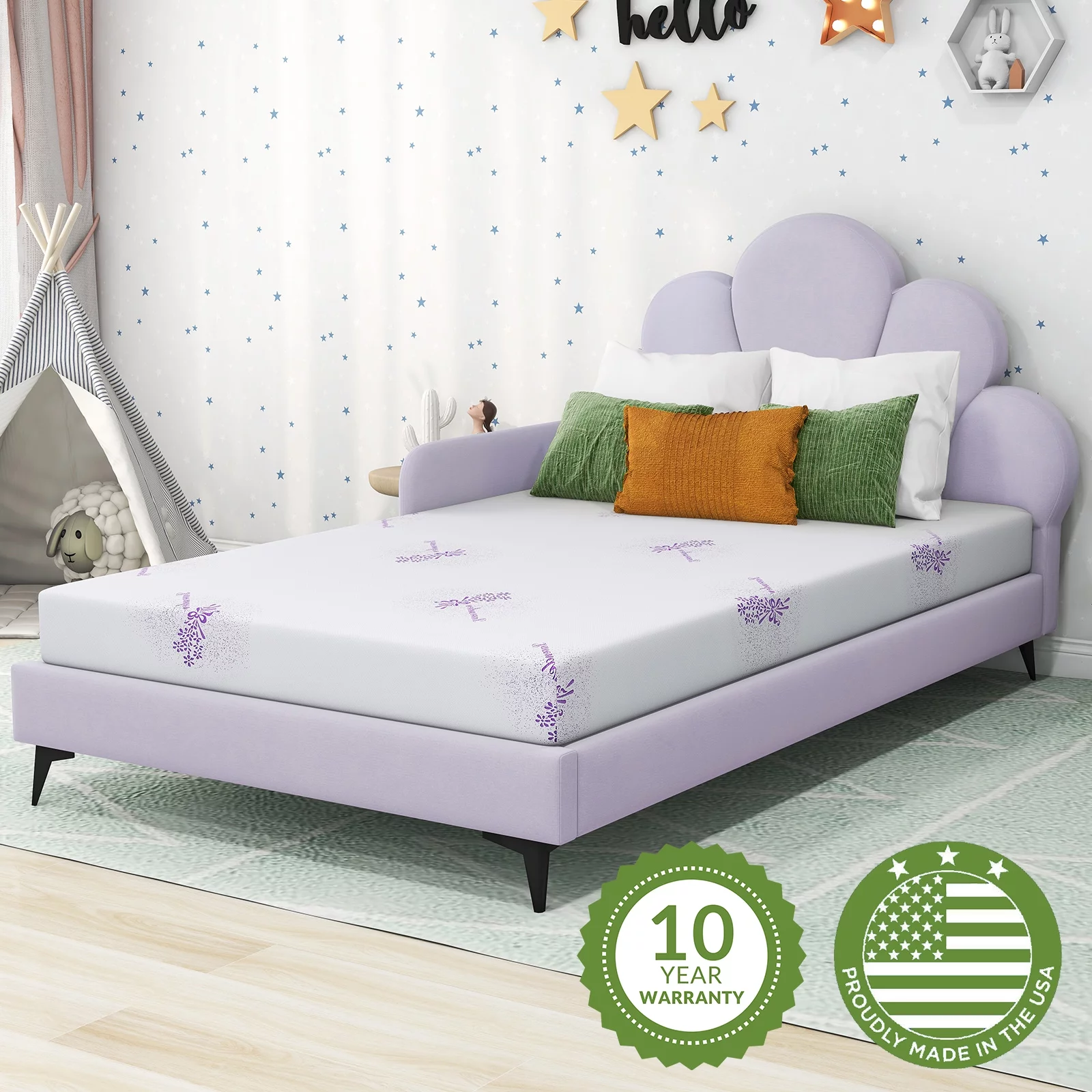 Twin Mattress, 6 inch Gel Memory Foam Mattress in a Box for Bunk Bed, Trundle Bed, Medium Feeling Bed Mattress for Pressure Relieving, Motion Isolation, Made in USA