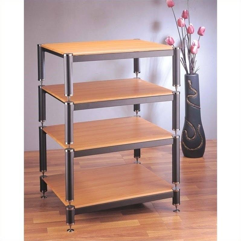 VTI BL404 4 Shelf Audio Rack-Black / Black / Black