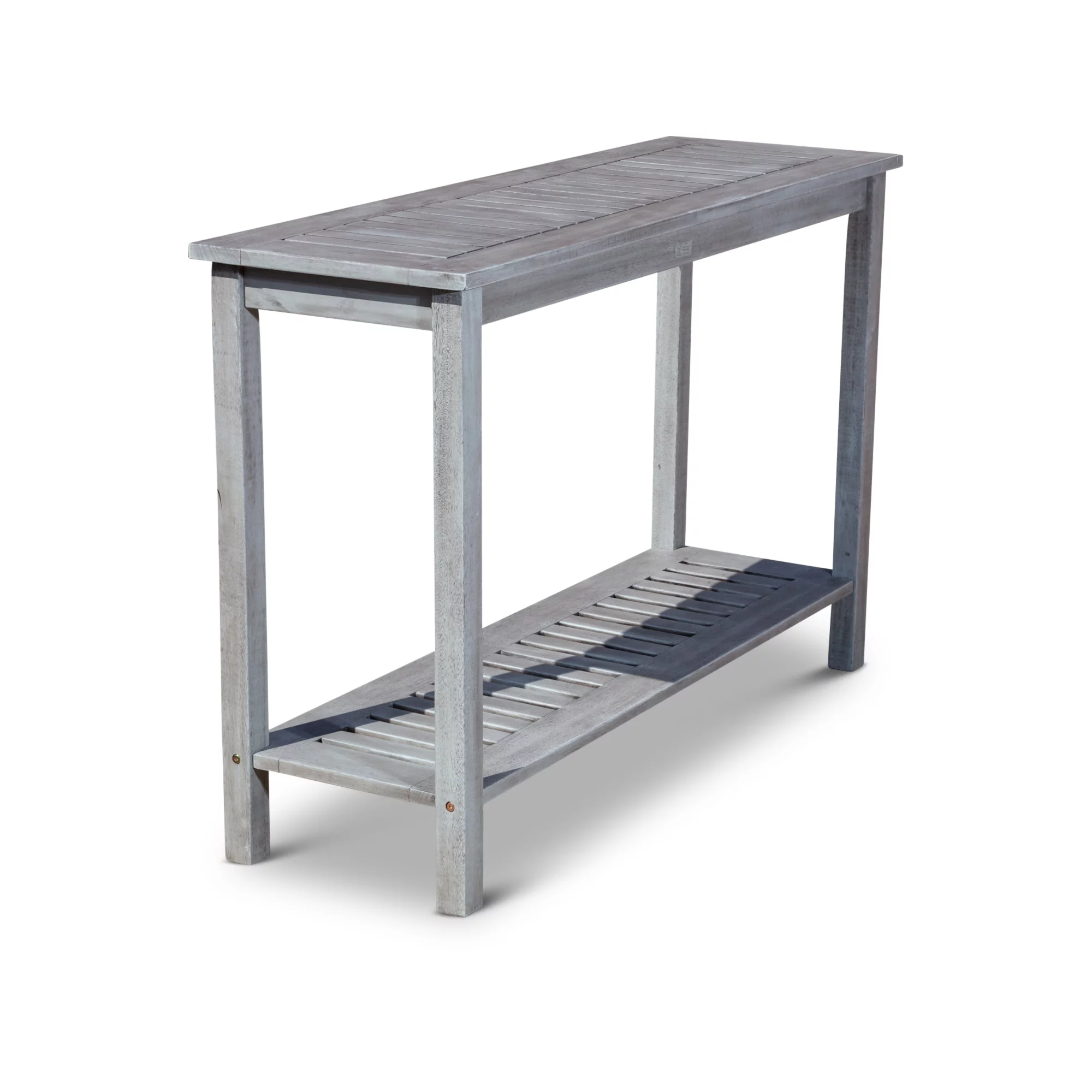 DTY Outdoor Living Longs Peak Eucalyptus Console Table, Silver Gray