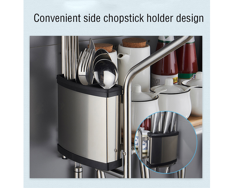 INTSUPERMAI Microwave Oven Wall Mount Shelf Rack Stainless Steel Kitchen Storage Shelf