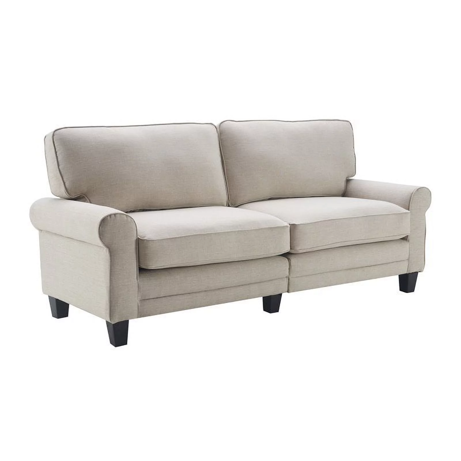 Serta Copenhagen Traditional Rolled Arm 78-inch Sofa, Light Gray Fabric