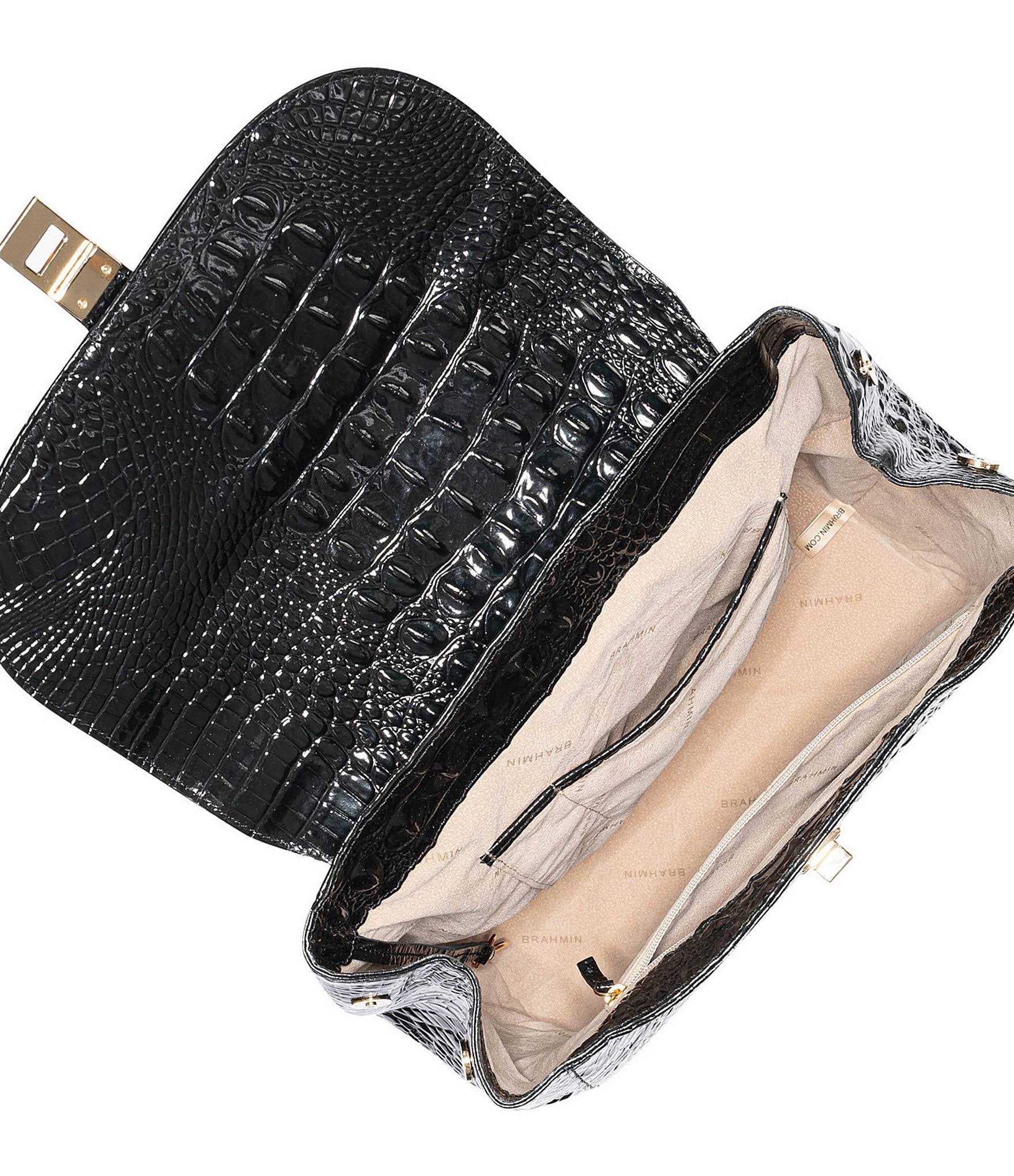 Brahmin Sadie Croc Embossed Leather Backpack - Pecan Melbourne