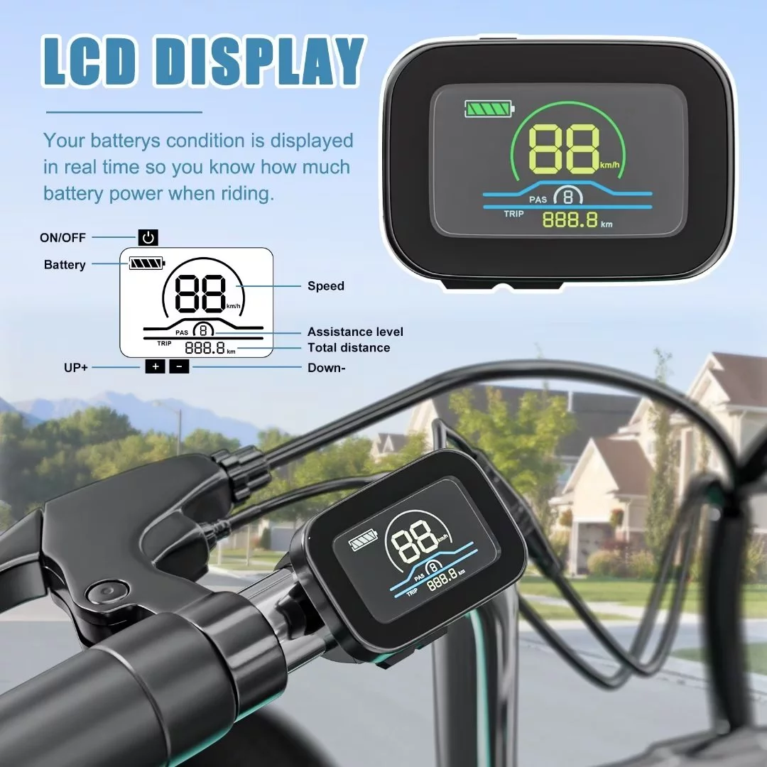 Docred 24" Electric Tricycle for Adults & Seniors,7 Speed 3 Wheel E-Bike with Large Basket/Low-Step Through Frame ,350W Motor 36V/10.4AH lithium bettery, 15.5MPH