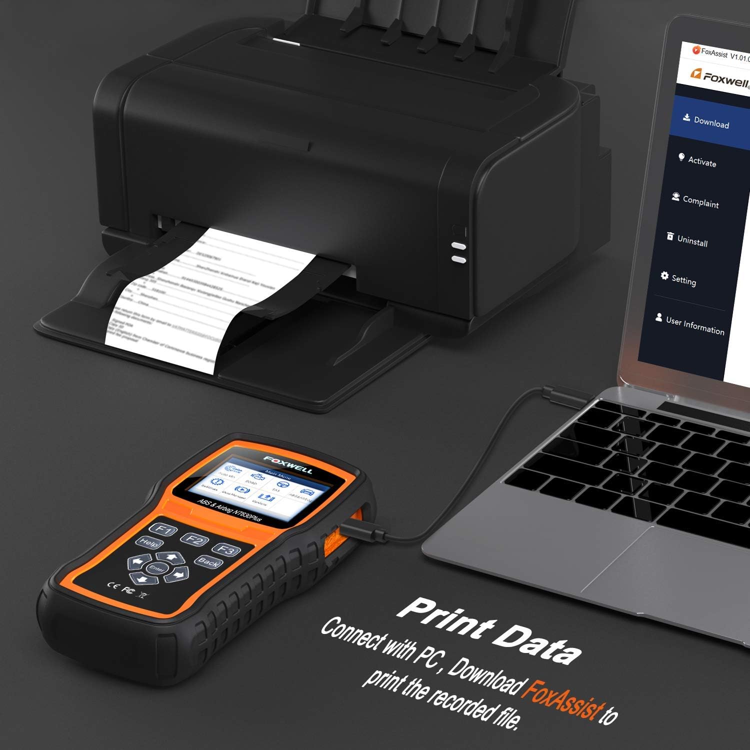FOXWELL NT630 Plus OBD2 Scanner ABS SRS Bidirectional Scan Tool ABS Auto Bleed, SAS Airbag Code Reader Car Diagnostic Tool with ABS Airbag Light Reset Tool & SAS Calibration