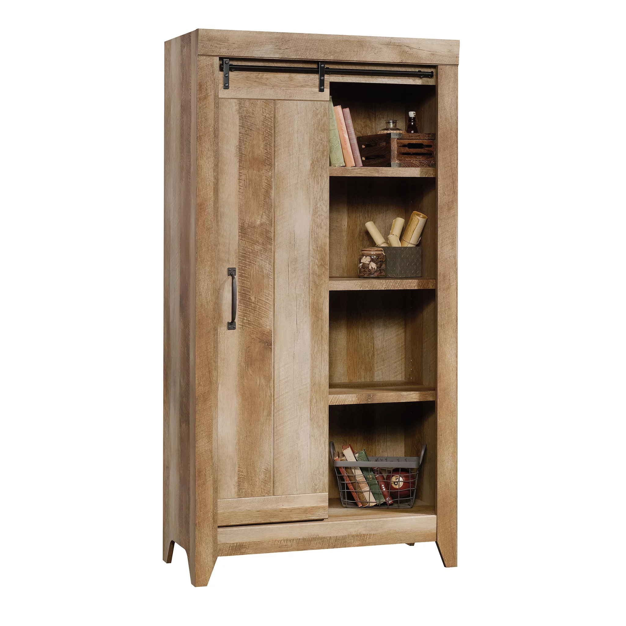 Sauder Adept Storage Cabinet, Craftsman Oak Finish