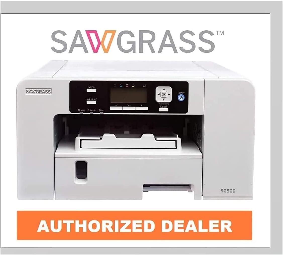 Sawgrass Virtuoso SG500 Sublimation Printer. Bundle Deal: Comes with SUBLIJET UHD Inks (Complete Set) - Plus 440 Sheets of SUBLIMAX Brand Sublimation Paper - and 5 Rolls Heat Tape