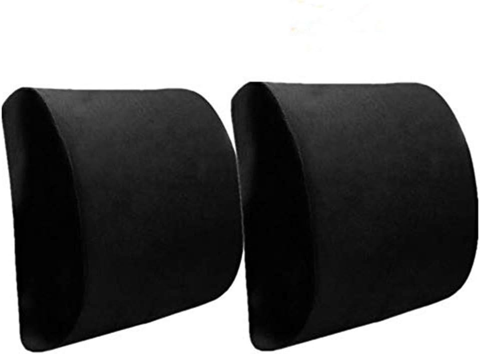 Ecloud Shop Back Cushion, Memory Foam Lumbar Support Pad, with Adjustable Strap, Comfortable and Skin-Friendly, Suitable for Office Chair and Car Seats-Black