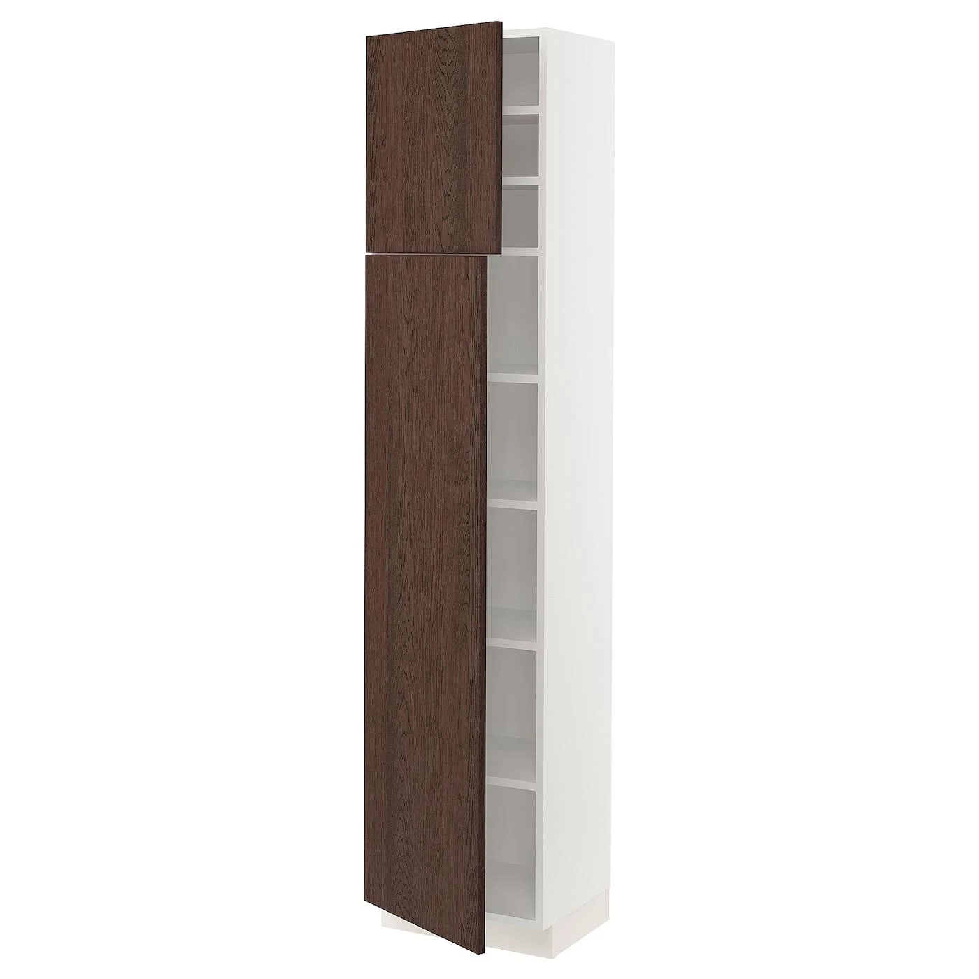 IKEA - SEKTION High Cabinet with shelves/2 Doors, white/Sinarp Brown, 18x15x80 89405422