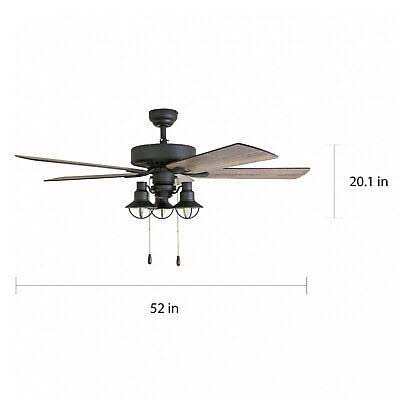 Rustic Industrial Farmhouse LED Ceiling Fan w/Light Kit and Remote, Quiet, 52x22 22342231