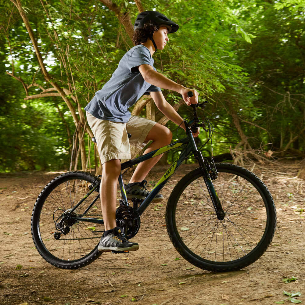 Huffy Hardtail Mountain Bike, Summit Ridge 24-26 inch 21-Speed, Lightweight, Dark Blue