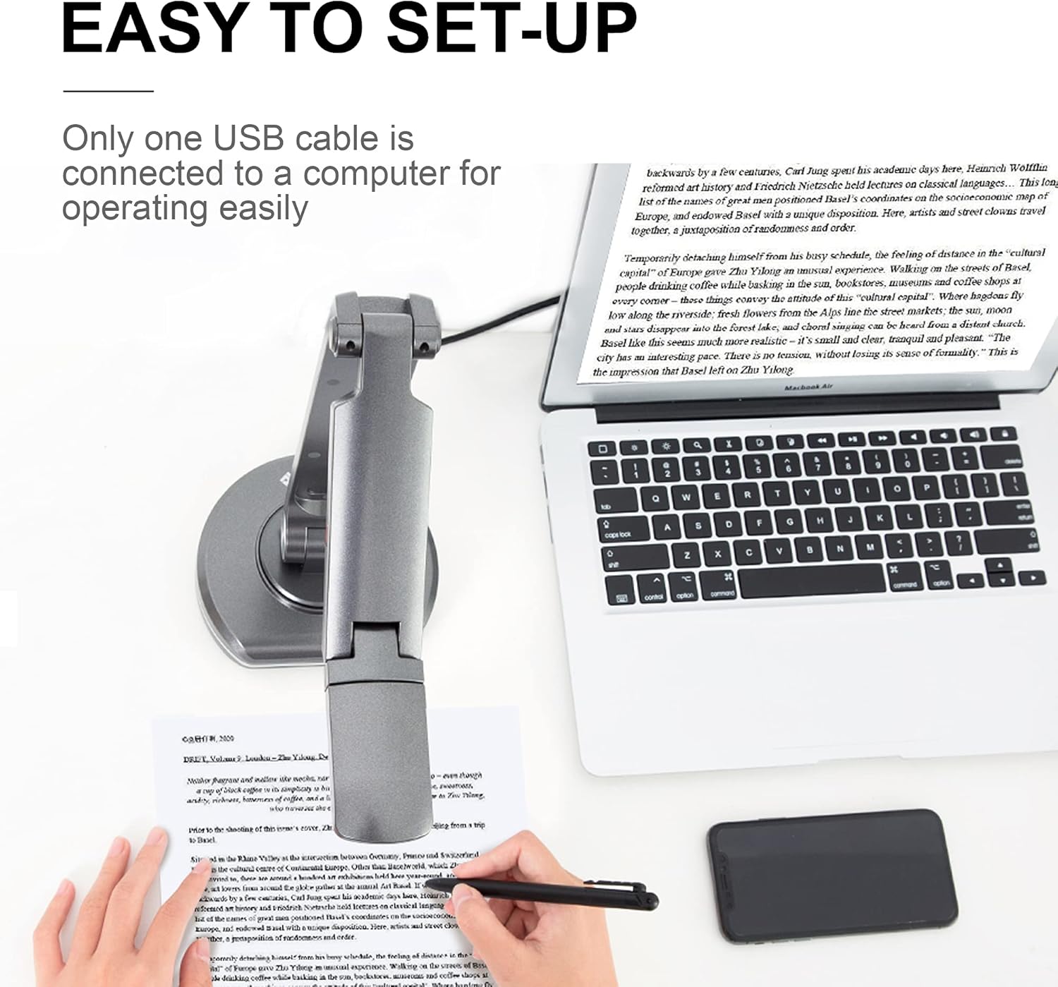 JOYUSING 8MP HD USB Document Camera for Teachers with Light, Mac, Windows, Chromebook Compatible Excellent for Online Teaching, Distance Learning, Web Conferencing