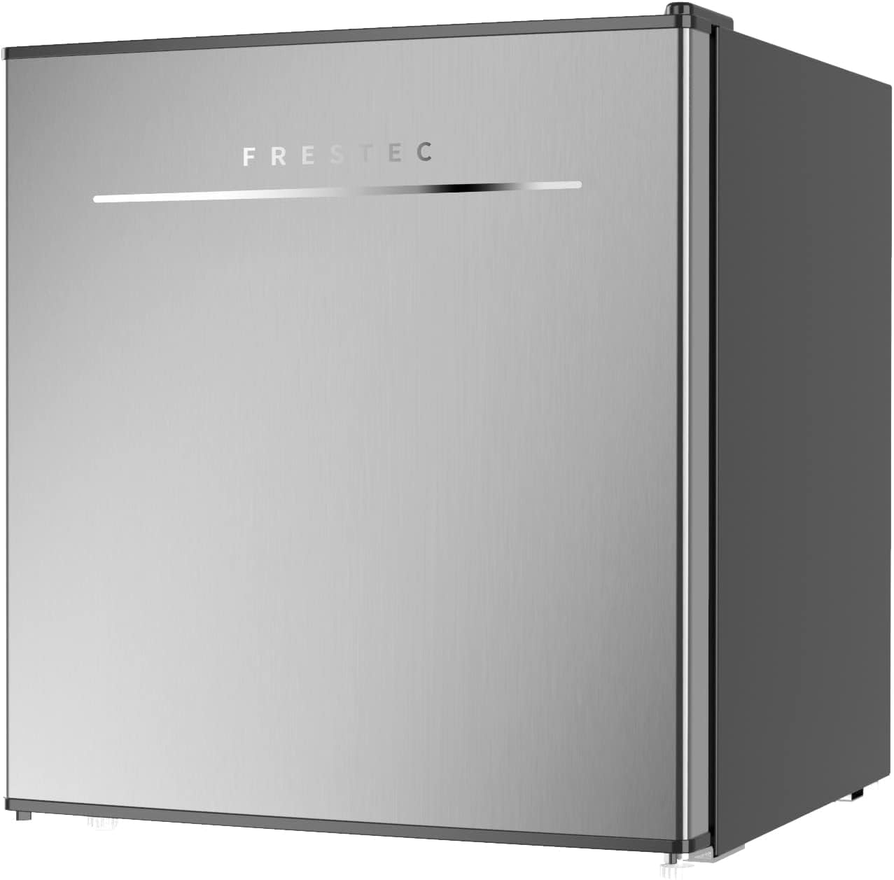 Frestec 1.6 Cu.Ft Mini Fridge for Bedroom, Mini Refrigerator with freezer, Dorm Fridge with Freezer, Reversible Door Perfect for Room and Office, Adjustable Temperature(without Handle, Silver)