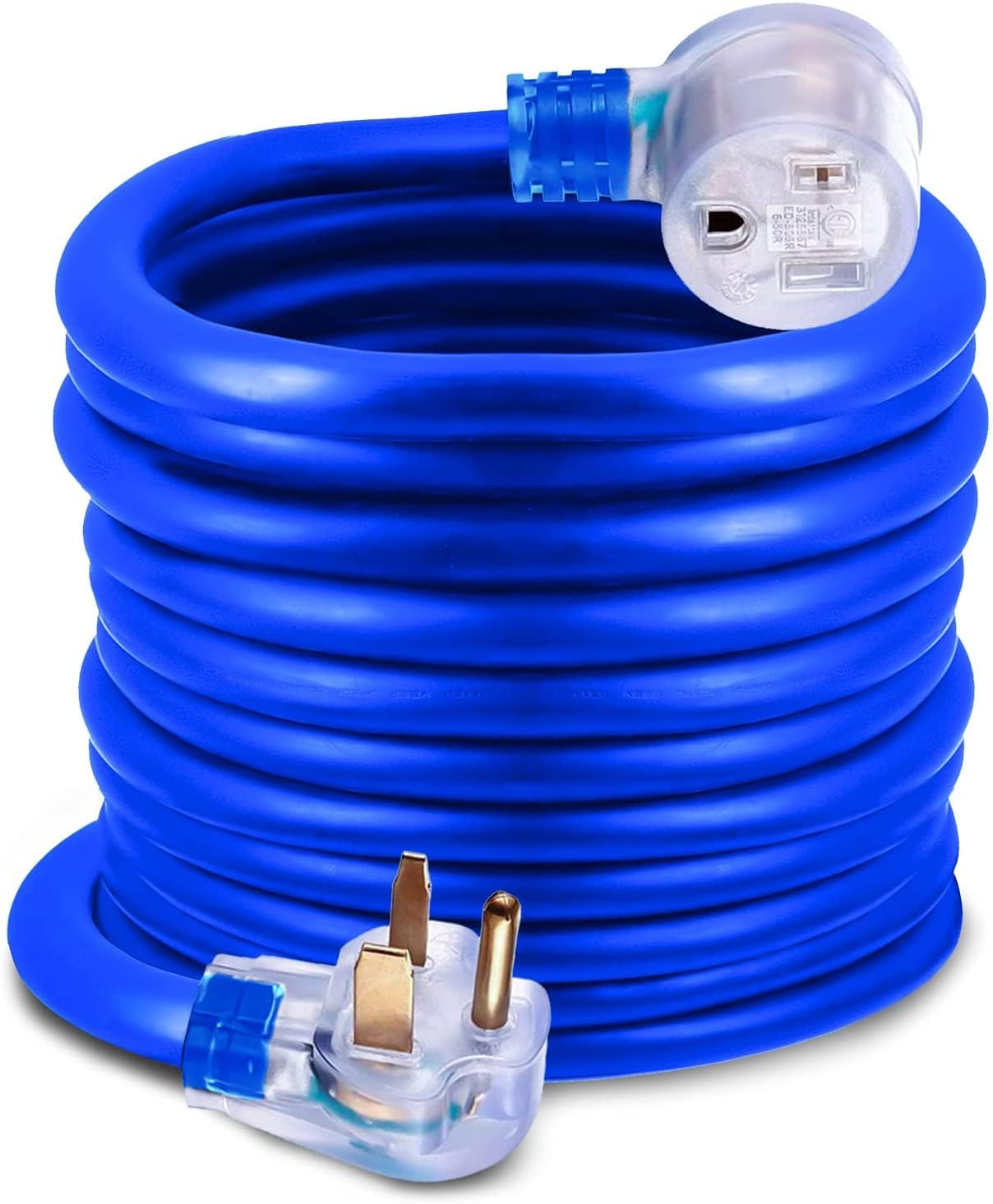 HZXVOGEN Power Extension Cord Welder Extension Adapter 50A 25FT 6-50R Female 6-50P Male Prong Heavy Duty Electric Extension Wire Generator Arc Stick MMA MIG TIG Welding Machine Cable-25FT