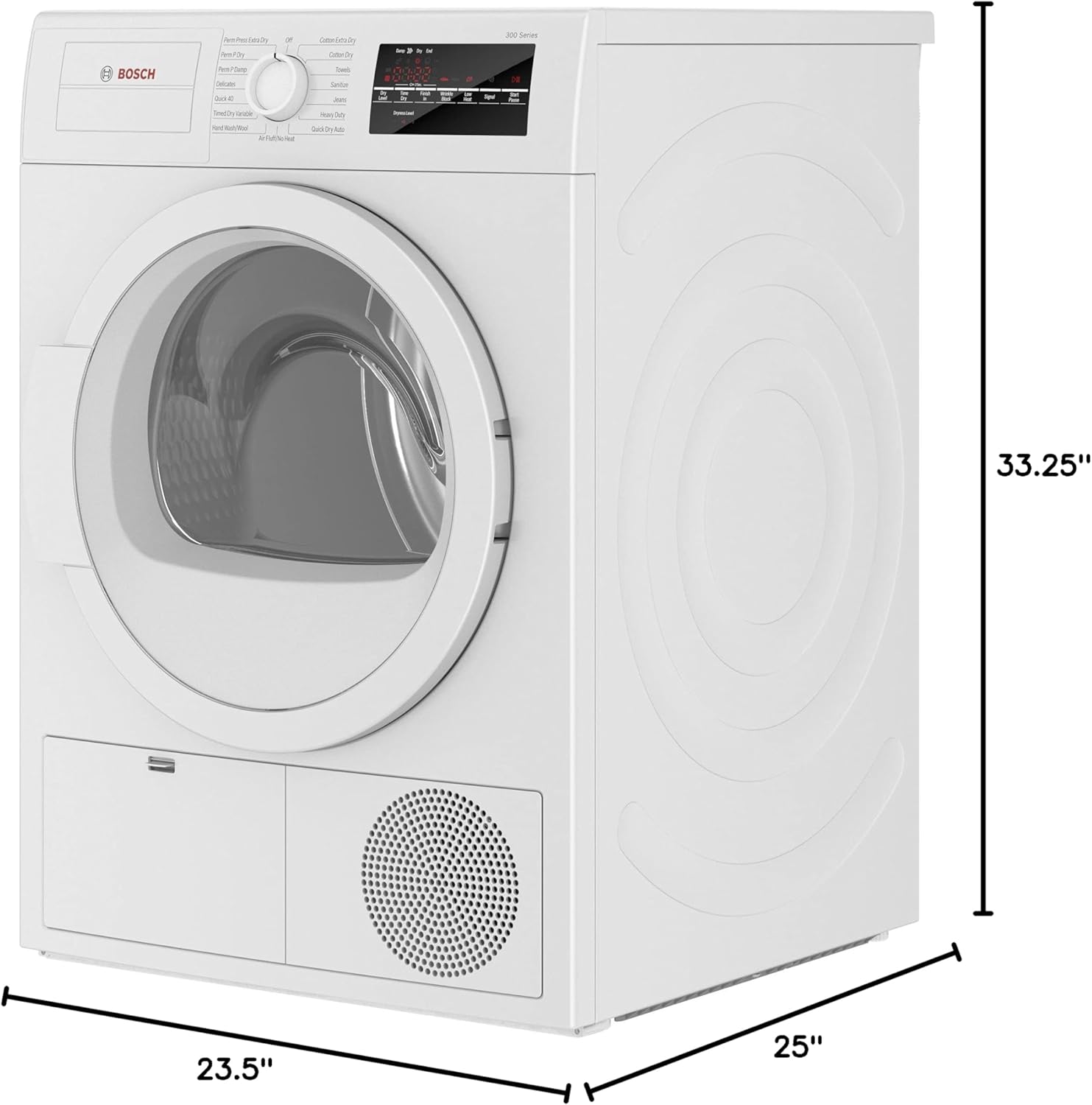 Bosch 300 Series 24-Inch Condensation Dryer - ENERGY STAR - WTG86403UC - White