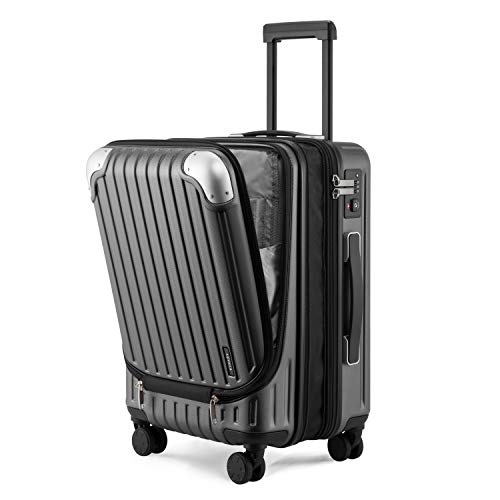LEVEL8 Grace Carry on Luggage Airline Approved, 20 Inch Expandable Hardside Suitcases with wheels, Abs+Pc Harshell Spinner Luggages with Tsa Lock, Red