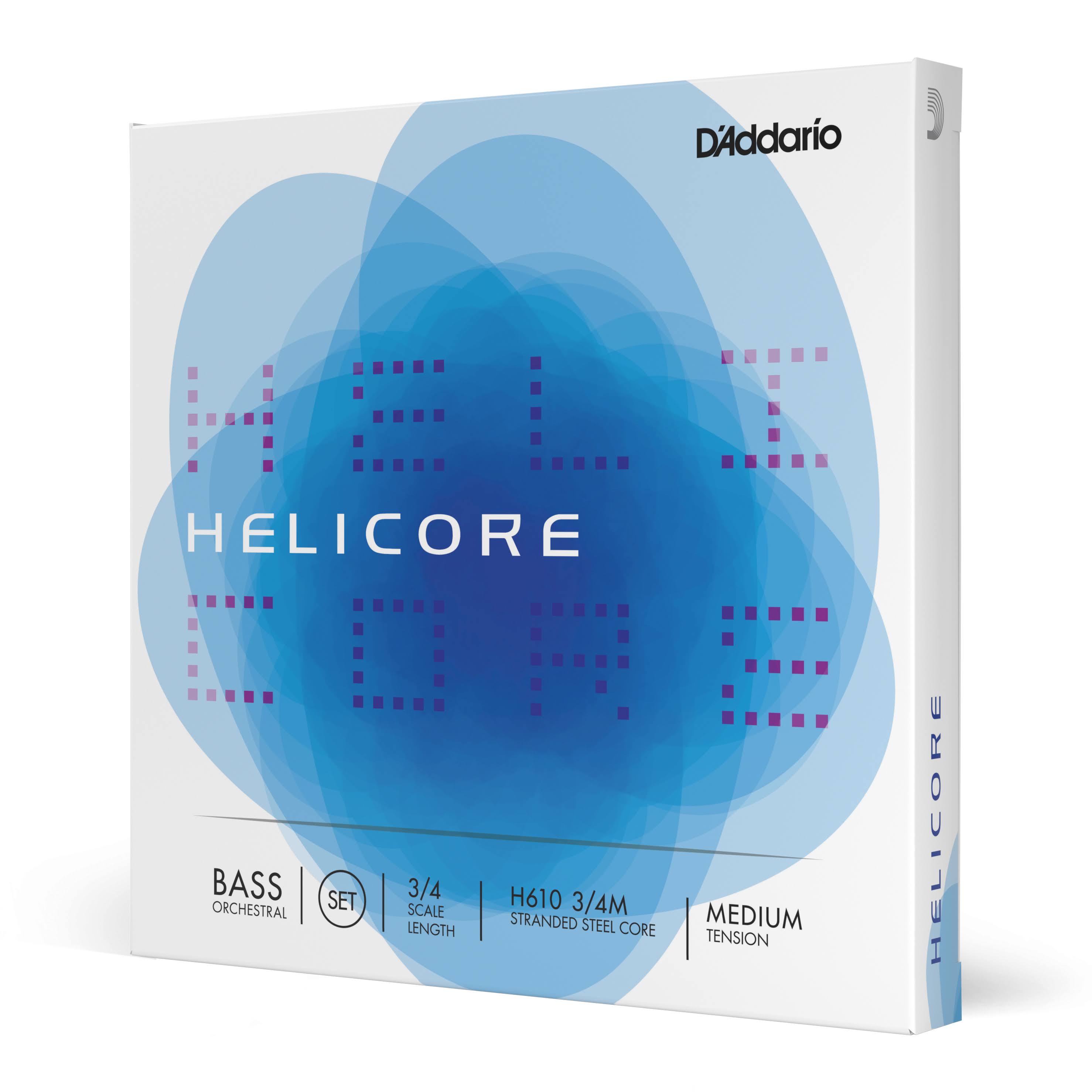 D'Addario H610 Helicore Double Bass String Set, 3/4 Scale, Medium