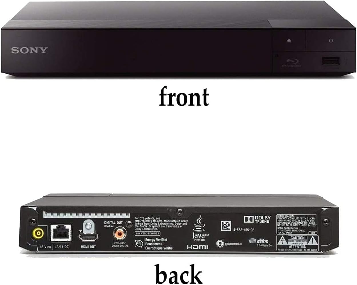 Sony BDP-BX370 Blu-ray Disc Player with Built-in Wi-Fi and HDMI Cable with Ultra USB Flash Drive 64GB