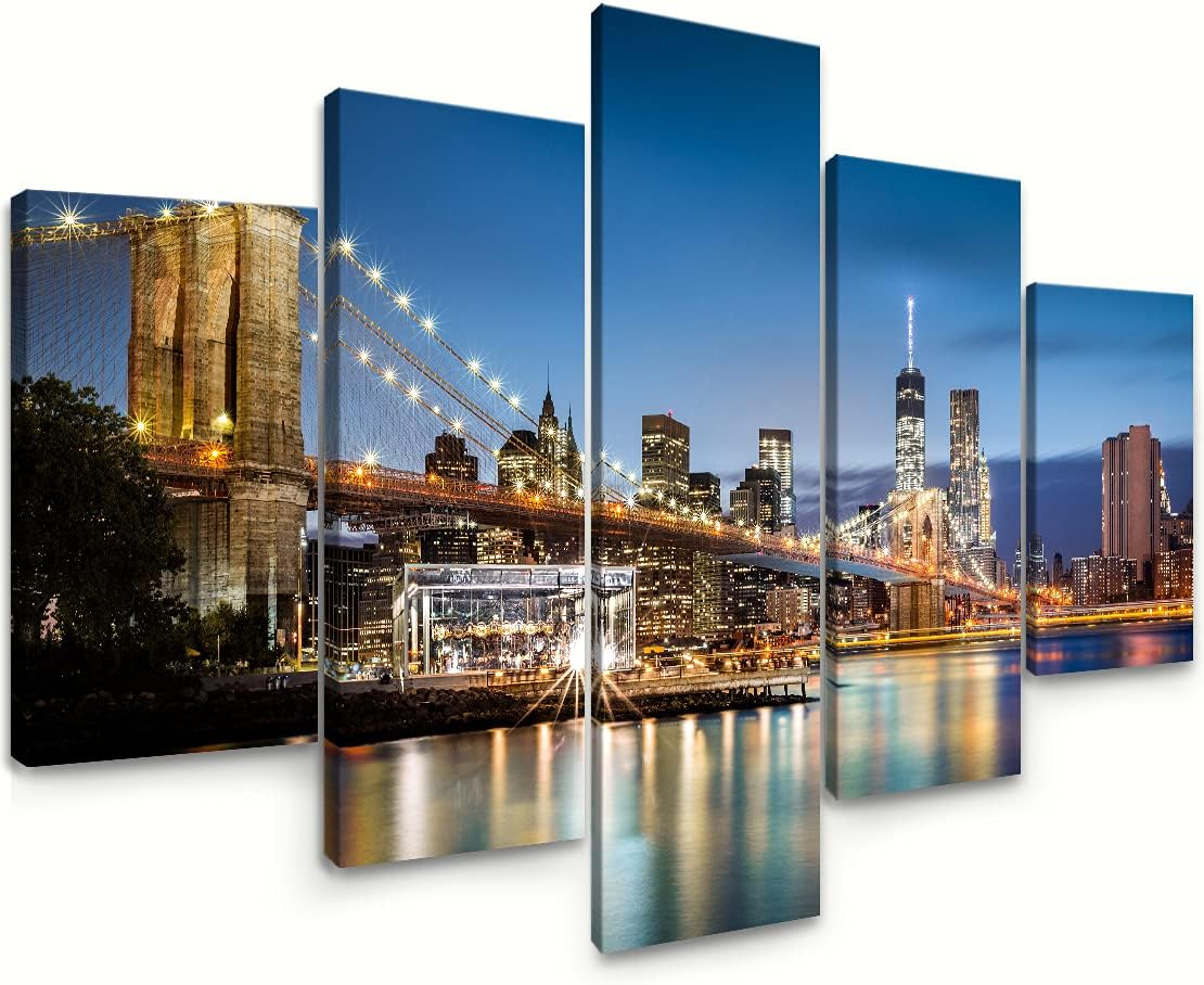 Canvas Prints Wall Art Beach Sunset Ocean Waves Nature Pictures for Living Room Office Home Decorations 5 Piece Large Modern Stretched and Framed Ready to Hang Landscape Artwork