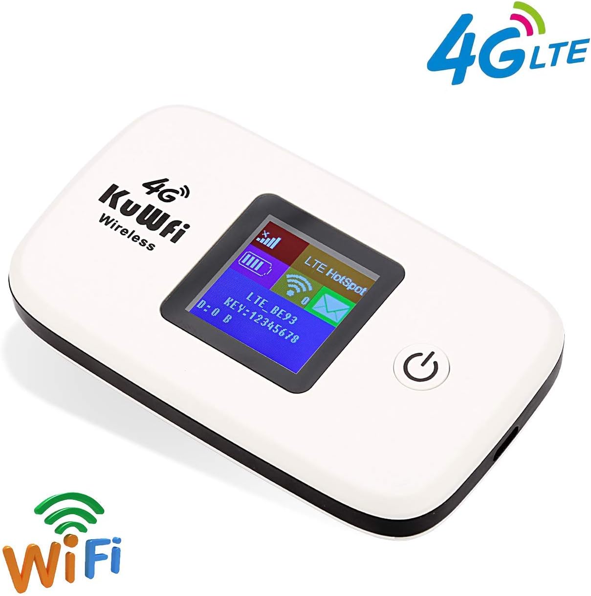 KuWFi 4G LTE Mobile WiFi Hotspot Unlocked Wireless Internet Router Devices with SIM Card Slot for Travel Support B2/B4/B5/B12/B17 Network Band for AT&T/T-Mobile Pack of 2
