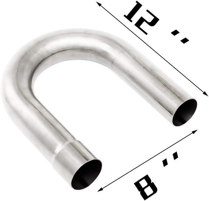 2.5'' Mild Steel Custom Exhaust Kit Tubing Mandrel Bend Pipe Straight & U-Bend Universal 8PCS
