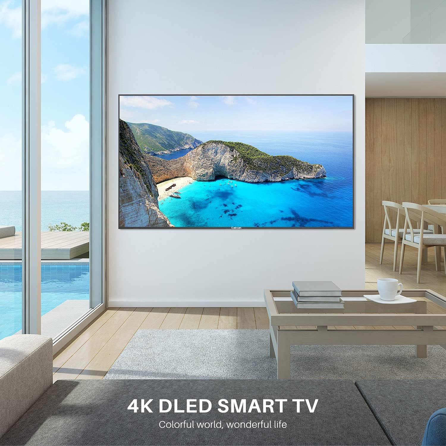 Caixun EC50S1A, 50 inch 4K UHD HDR Smart Android TV with Google Assistant (Voice Control), Screen Share, HDMI, USB, Wi-Fi, Bluetooth(2021 Model)