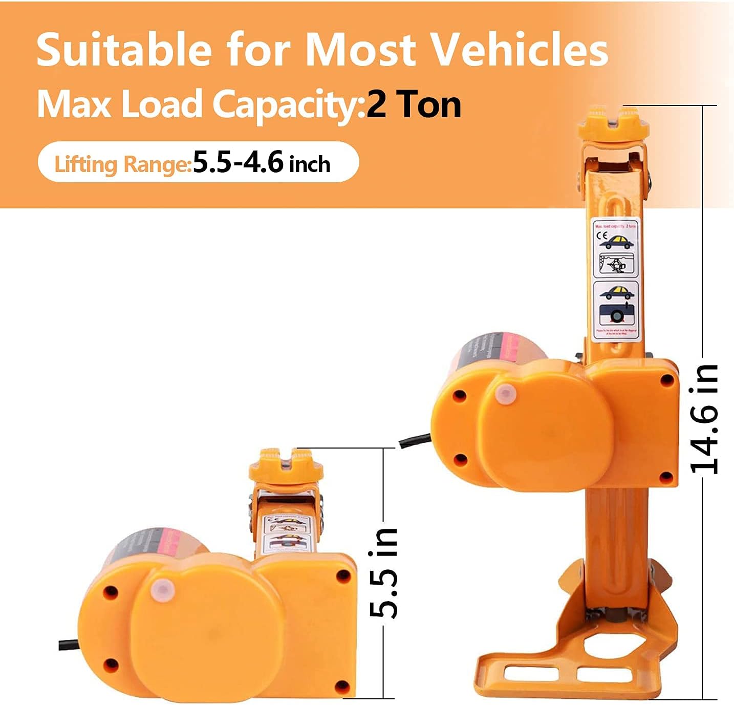 Electric Car Jack or Jack Set 2 Ton by ROGTZ DC 12v All-in-one Automatic Sedan Lift Scissor Jack Car Repair Tool,Jack Set Pack of 2