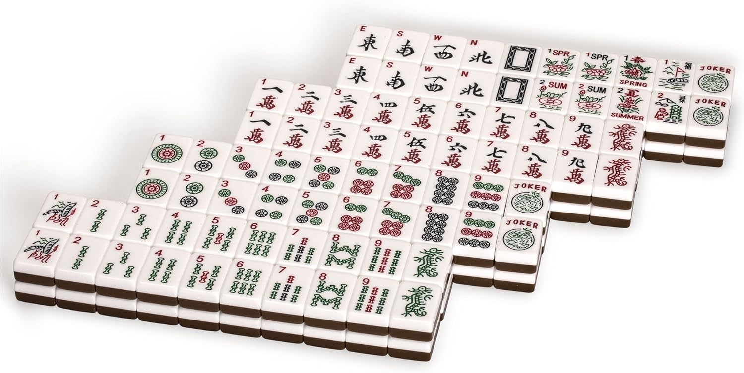 Yellow Mountain Imports Set of 166 American Mahjong Tiles - Peony