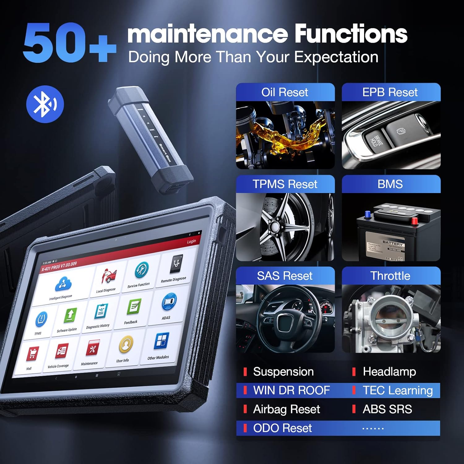 LAUNCH X431 PRO 5 Scan Tool: 2022 Bidirectional Auto Scanner with J2534 Programming & ECU Coding, OEM All System Diagnostic 50+ Services, SmartLink Box, Upgraded of X431 V+