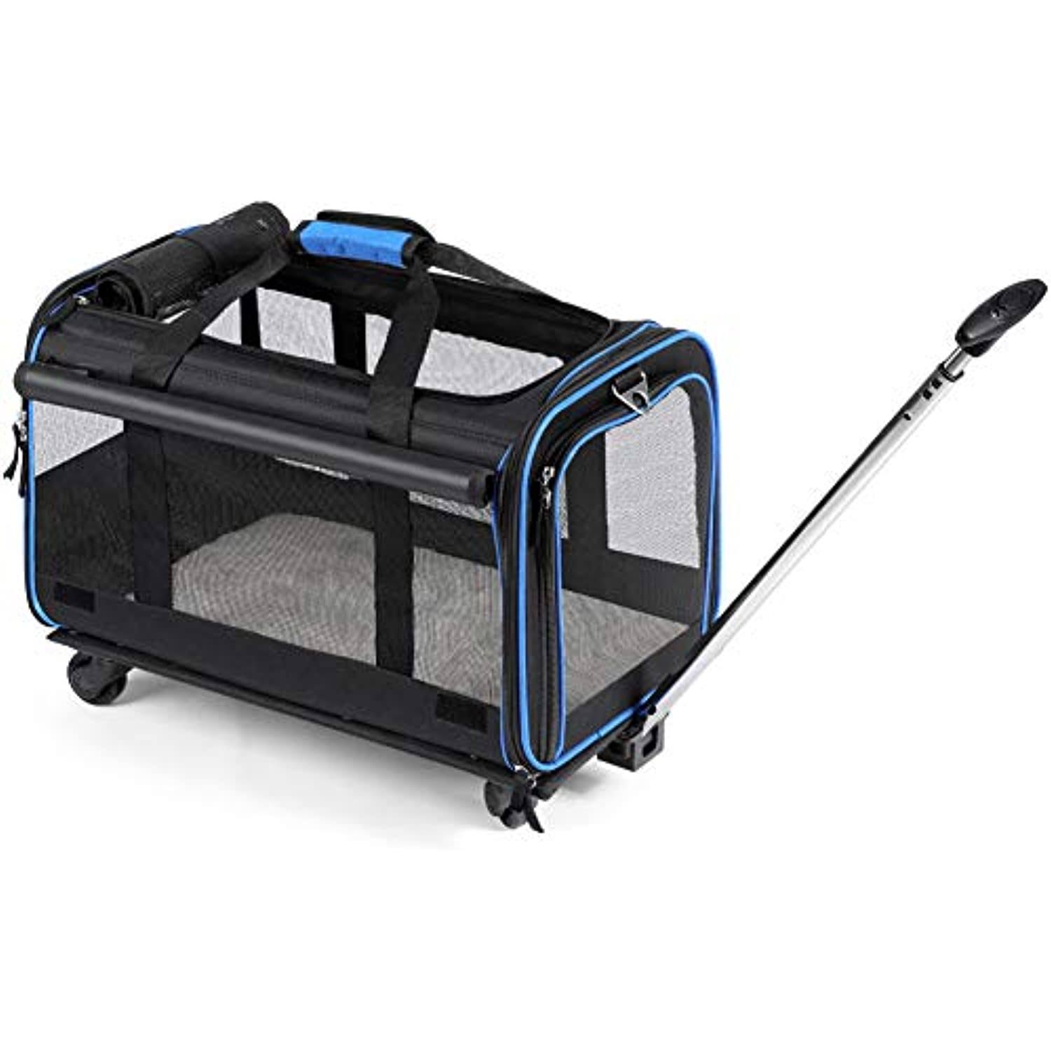 YOUTHINK Pet Wheels Rolling Carrier, Removable Wheeled Travel Carrier for Pets