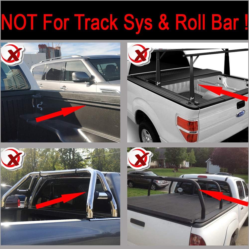 North Mountain Soft Roll Up Tonneau Cover, Compatible with 2017-now F-250/F-350/F-450 Super Duty 6.8'/81.8"-81.9" Bed