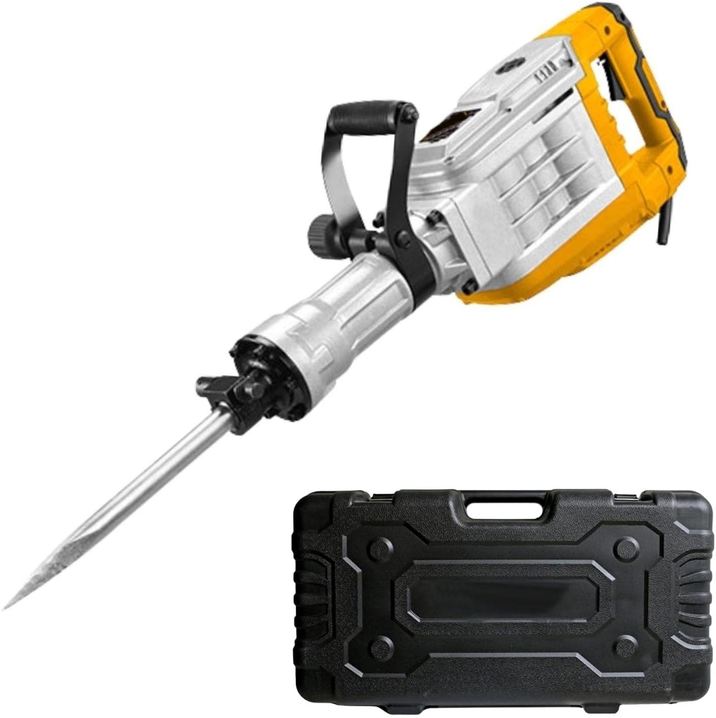 Duty Electric 3700 Watt Demolition Jack Hammer Concrete Breaker Power + (2) Bit Chisel Point w/Case
