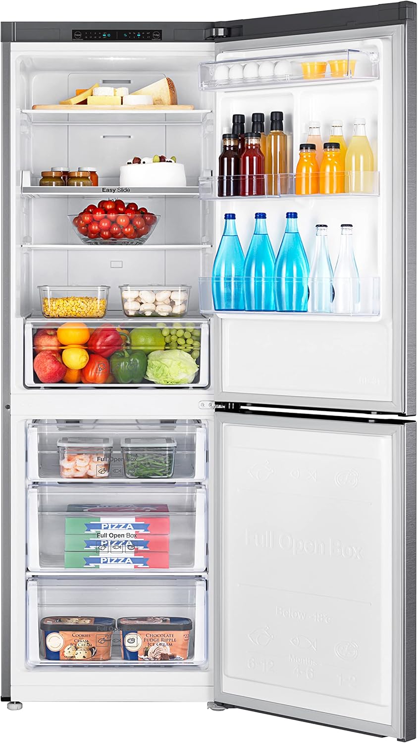 SAMSUNG 11.3 Cu Ft 24" Bottom Freezer Refrigerator, Slim Width for Small Spaces, Even Cooling, LED Lighting, Slide Shelf, RB10FSR4ESR/AA, Fingerprint Resistant Stainless Steel