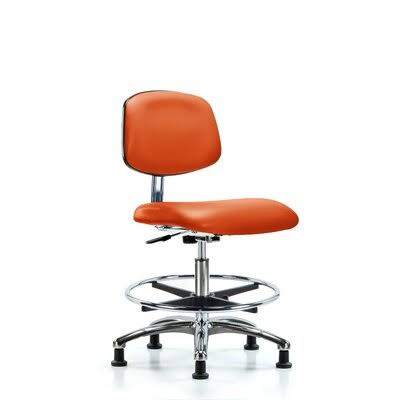 Symple Stuff Yareli Drafting Chair, Orange