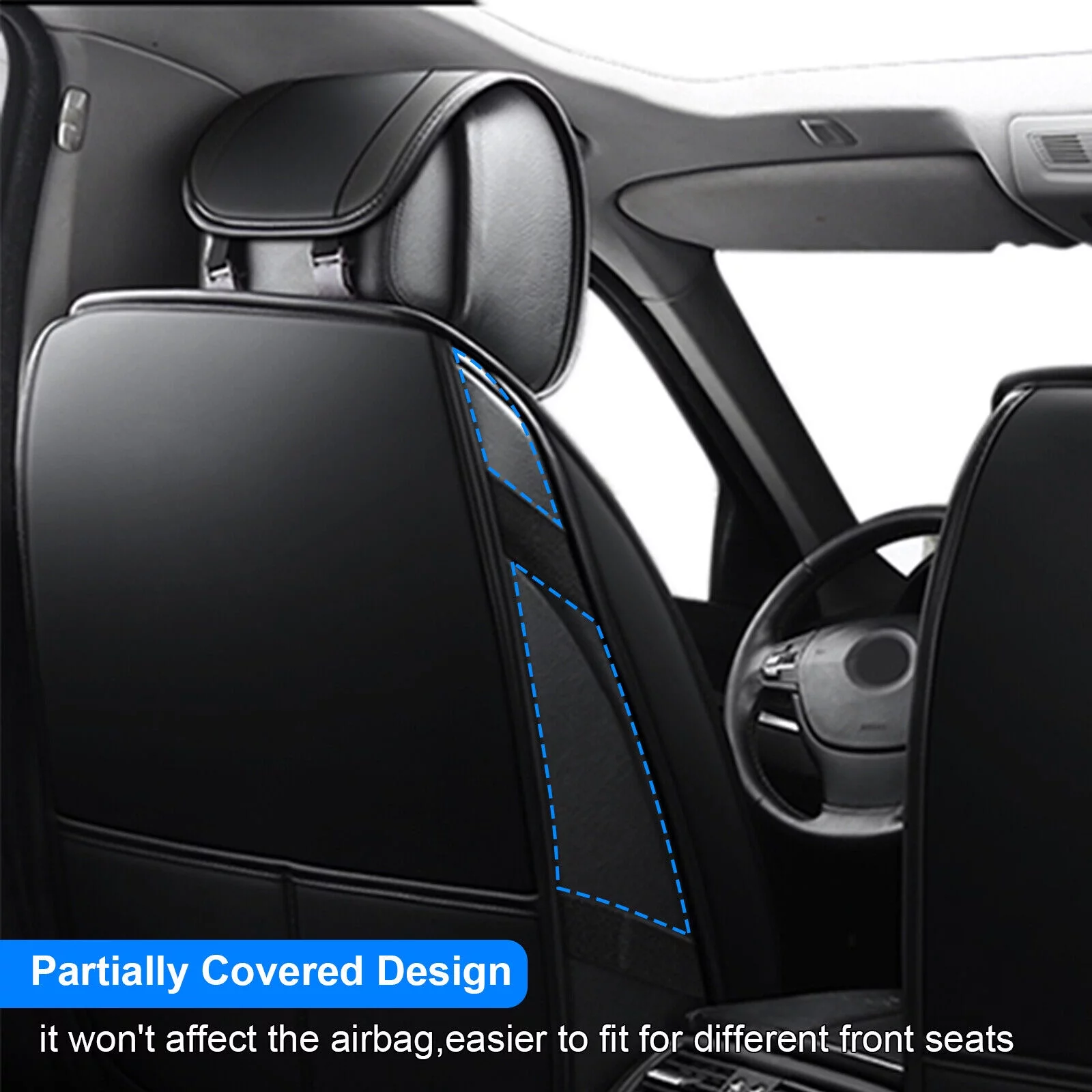 For Honda Car Seat Cover 5 Seats Full Set, Durable Waterproof Seat Protector, Pu Leather Seat Cushion Cover for CR-V/ Civic/ Insight/ Accord/ Crosstour Black - Curated Treasures Market