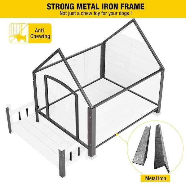 Aivituvin Outdoor Dog House with Porch Strong Iron Frame - Pet Supplies online store