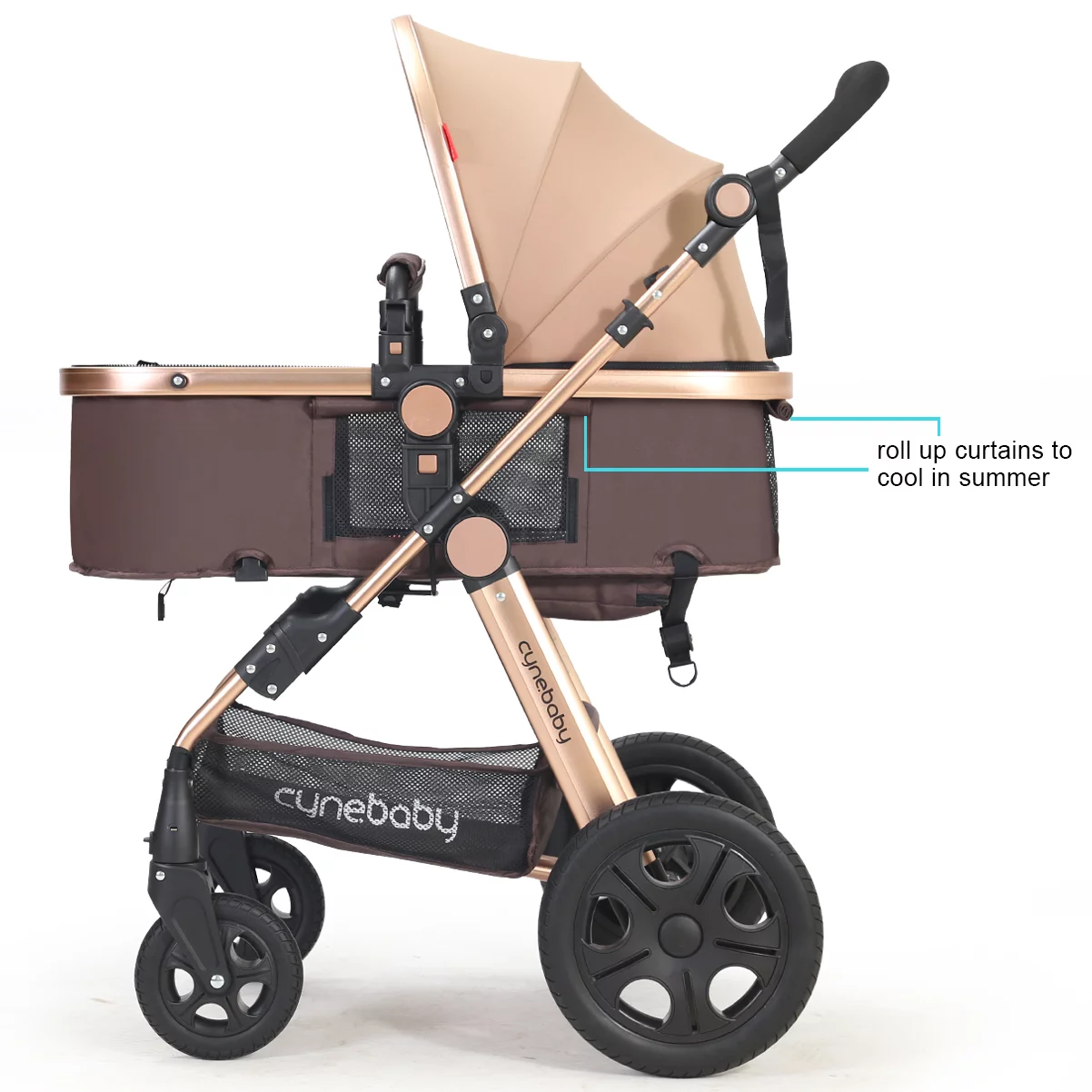 Cynebaby Newborn Infant Toddler Baby Stroller for Newborn Baby, Rose Gold