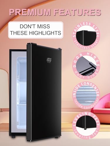 KRIB BLING Upright Freezer, 3.0 Cu.ft Freezer with 3-Level Temperature Control